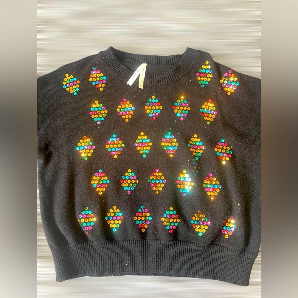 Dreamers Black Sweater with Colorful Accents